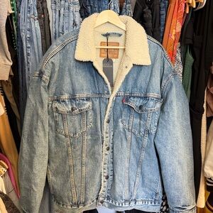 NWT Levi's Blue Denim Sherpa Jacket XL Extra Large
